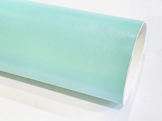 Cyan Mint Pearl Smooth Faux Leatherette