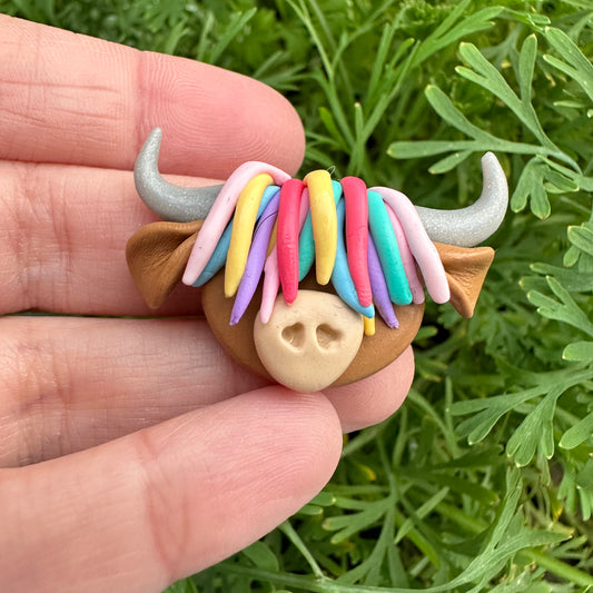 Custom Highland Cow Clay Bow
