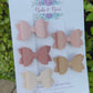 Neutral/ Muted Pinks Scalloped Bow Set