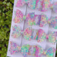 Baby Dolly Glitter Bows// Pastel Rainbow Splatter