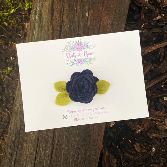 Mini Felt Bloom (Heathered Navy)