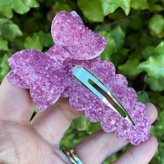 Mauve Diamond Dust Large Snap Clip