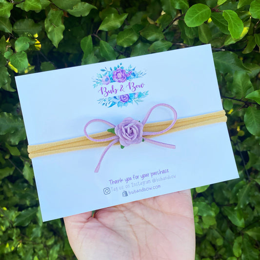 Lilac Suede Bow Headband