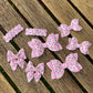Vintage Spring Pink Floral Wavy Snap Clips (each)