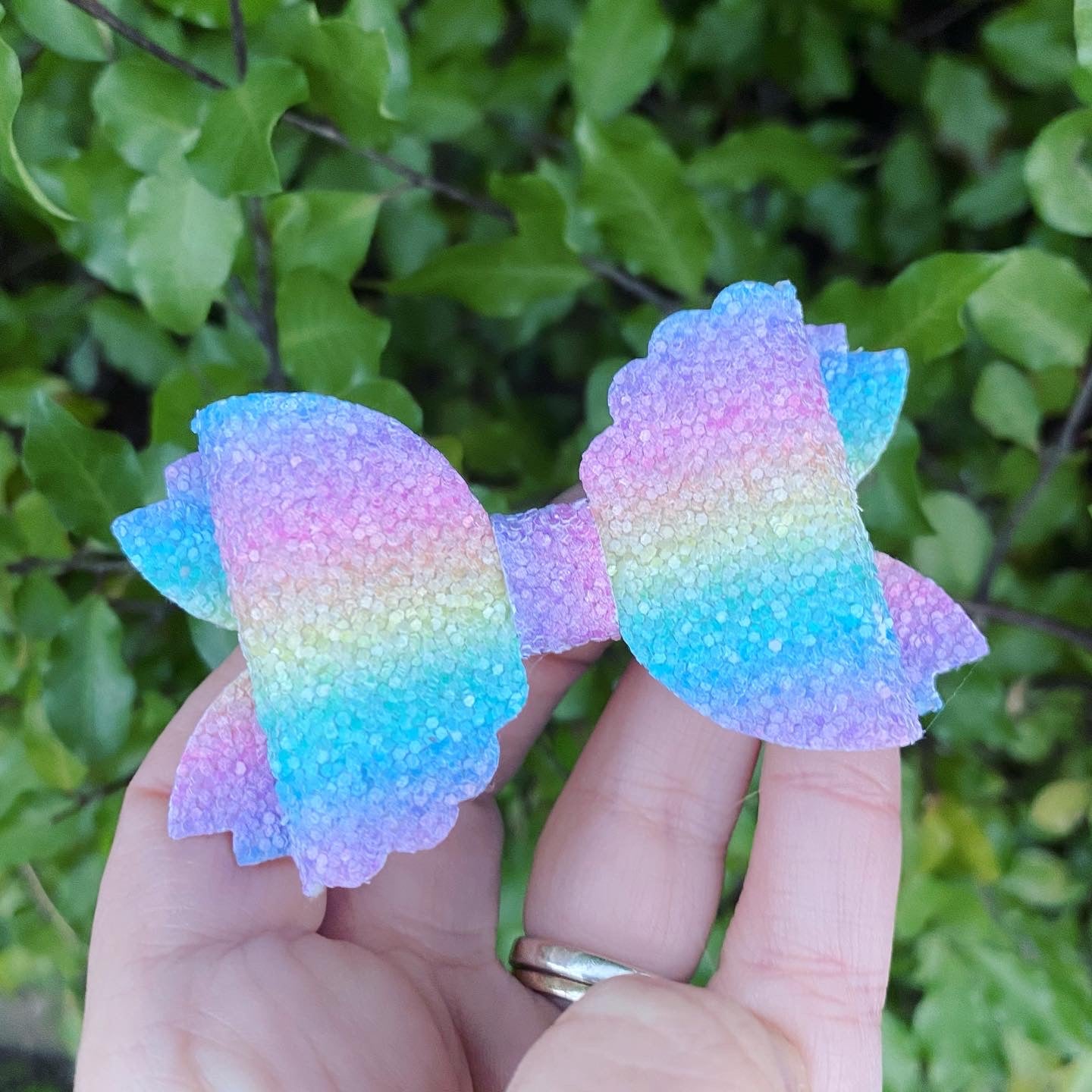Pastel Rainbow Ombré Mermaid bow