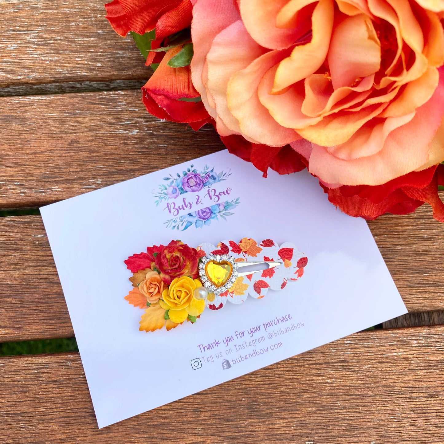 Blustery Day Embellished Snap Clip (7cm)