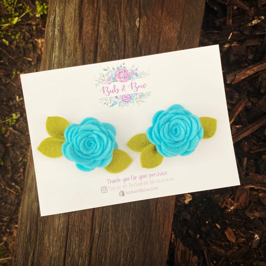Mini Felt Bloom Piggys (Baby Blue)