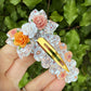 Athena Floral Embellished Large Snap Clip