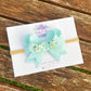 Franchi Fancy Felt Floral Bow (Barely Blue)