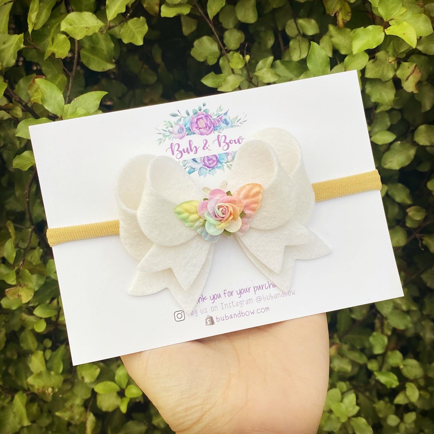 Franchi Fancy Felt Floral Bow (White)