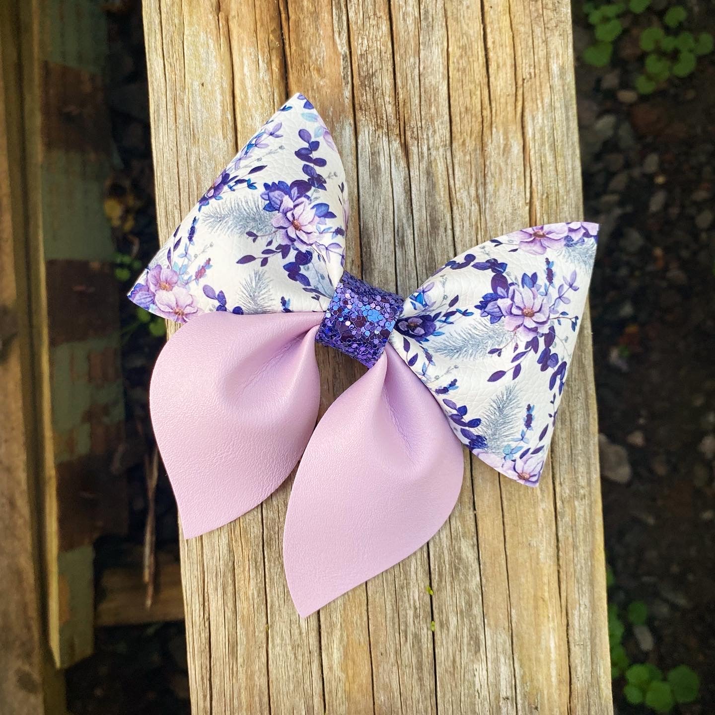Violet Blooms Large Sailor bow