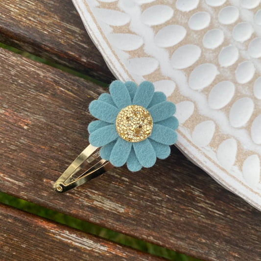 Felt Daisy Snap Clip (#61 Steel Teal)