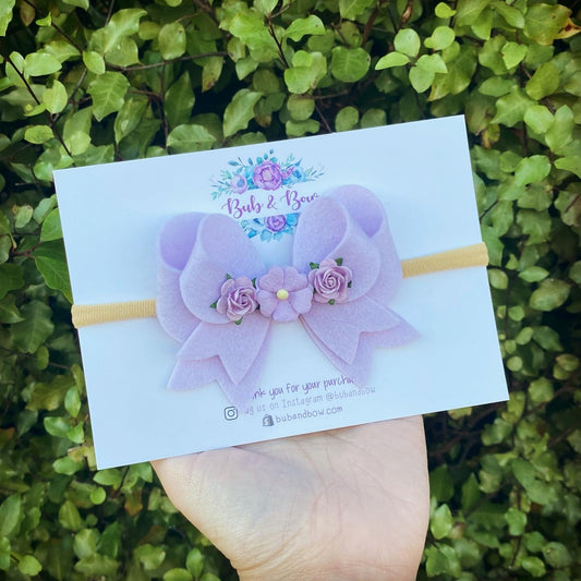 Franchi Fancy Felt Floral Bow (Lavender Kiss)