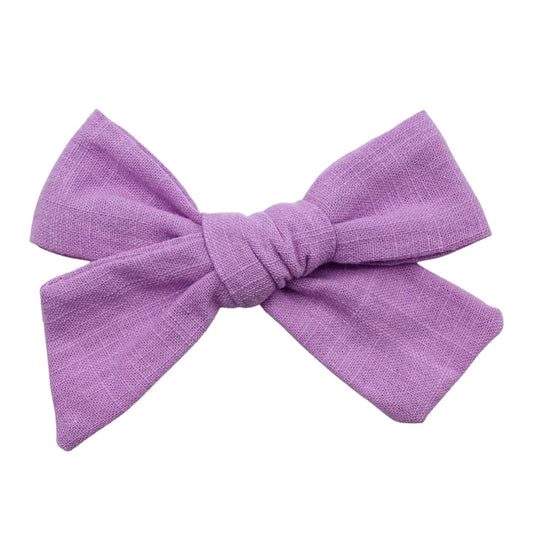 Lilac Linen Bow 4"