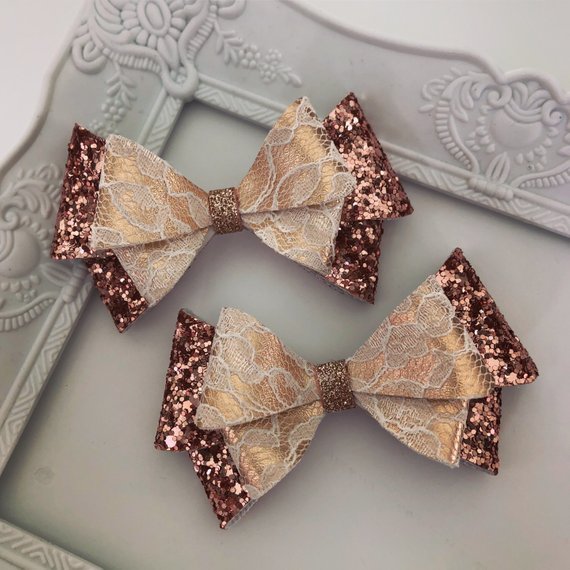 Rose Gold 'Double Cherub' Bow