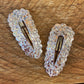 Silver Sparkle Scalloped Snap Clip