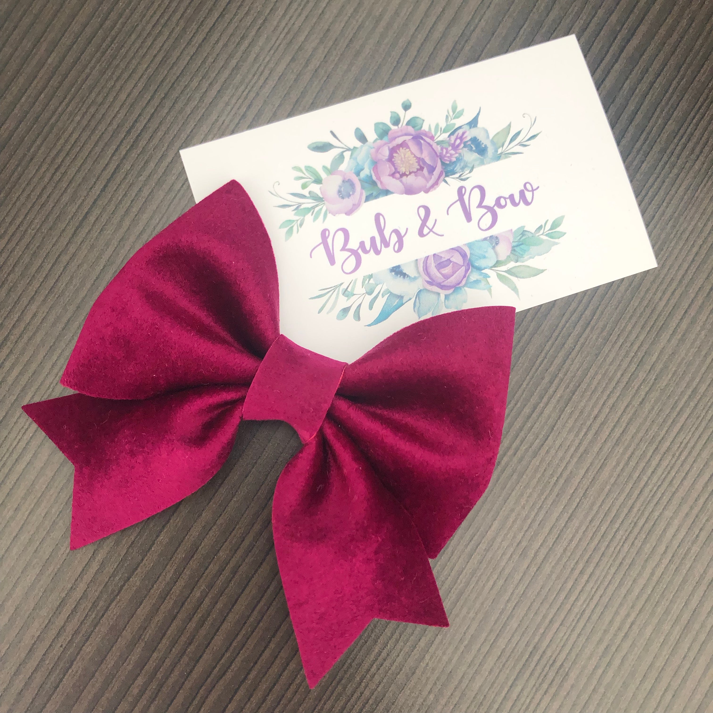 Raspberry Velvet ‘Makayla’ Bow – Bub&Bow