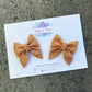 Vintage Floral Embossed Mini Sailor Piggy Clips (Saddle Brown)