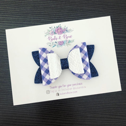 Navy Gingham Imogen Bow