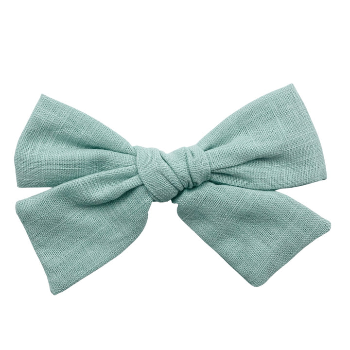Eucalyptus Linen Bow 4"