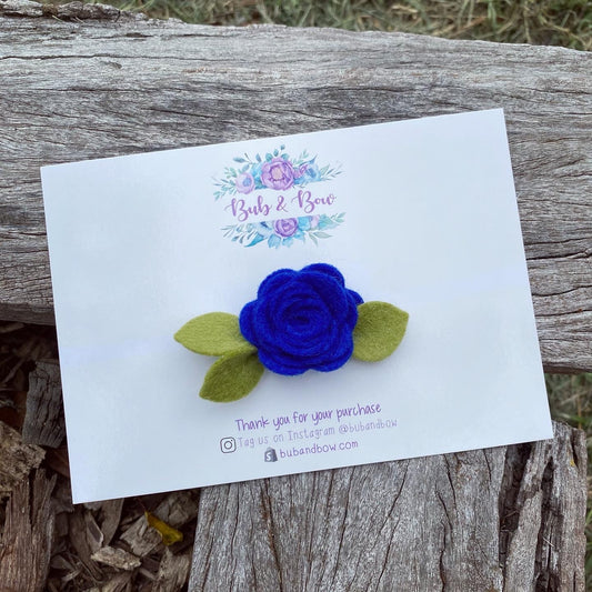 Mini Felt Bloom (Cobalt Blue)