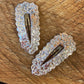 Silver Sparkle Scalloped Snap Clip
