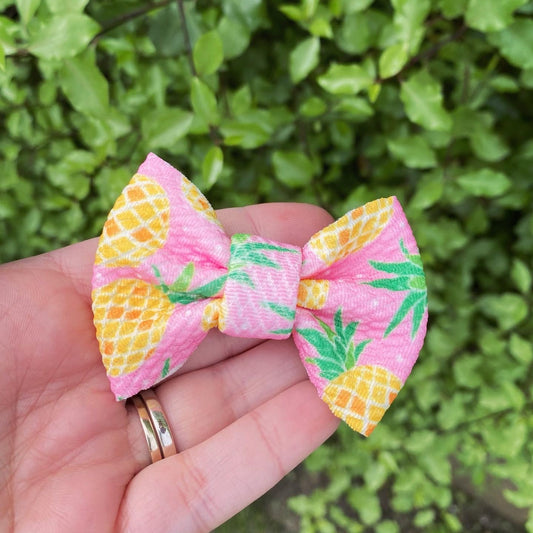 Mini Pineapple Liverpool Fabric Bow