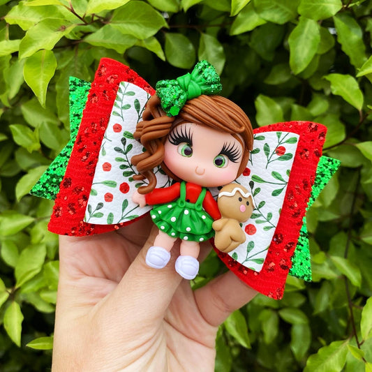 Gingerbread Girl Clay bow (11cm)