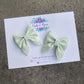 Vintage Floral Embossed Mini Sailor Piggy Clips (Mint)
