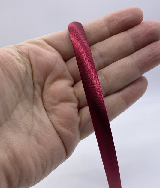 Maroon Daisy Satin Headband