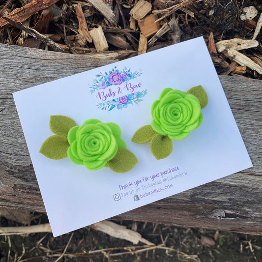 Mini Felt Bloom Piggys (Acid Lime)