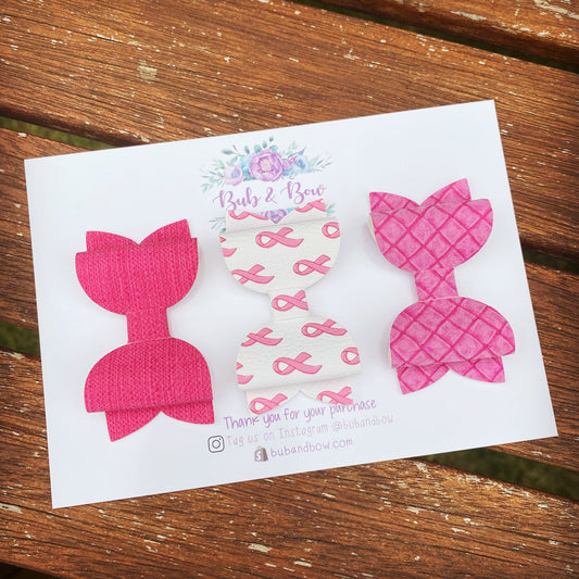 Pink Ribbon Mini Beauty bow set